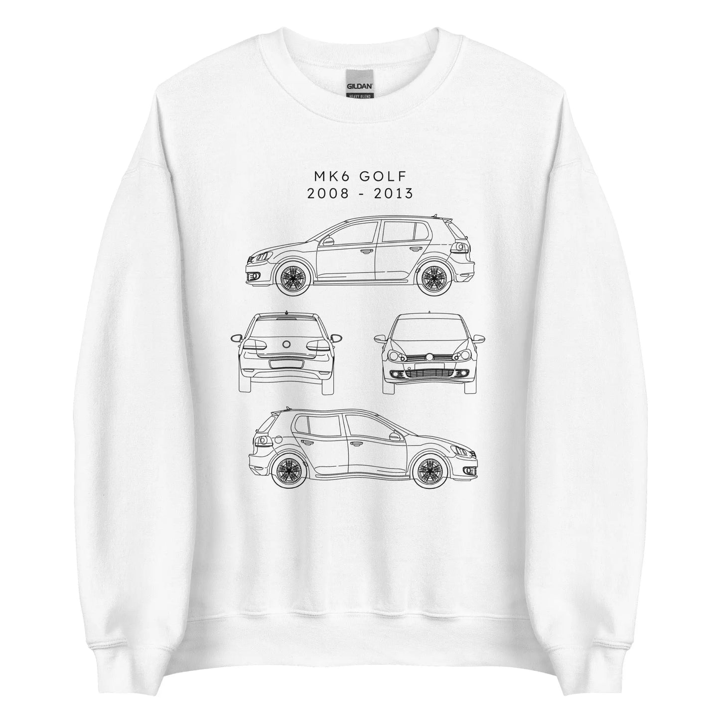 Golf MK6 Blueprint Unisex Sweatshirt Blueprint Fashion EU