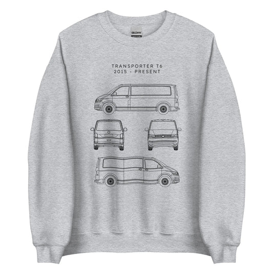 Transporter T6 Blueprint Unisex Sweatshirt Blueprint Fashion EU