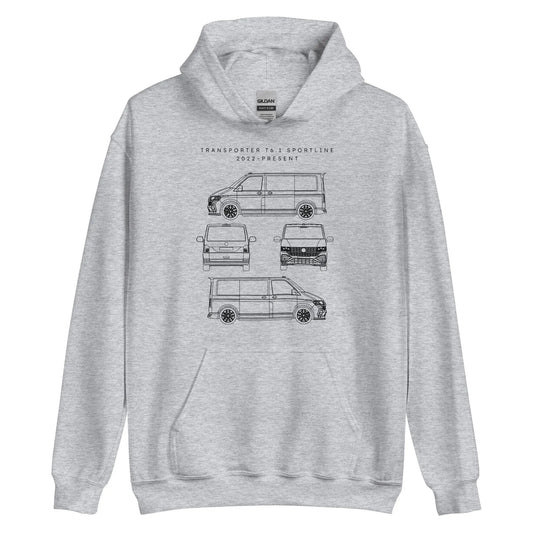 Transporter T6.1 SportLine Blueprint Unisex Hoodie Blueprint Fashion EU