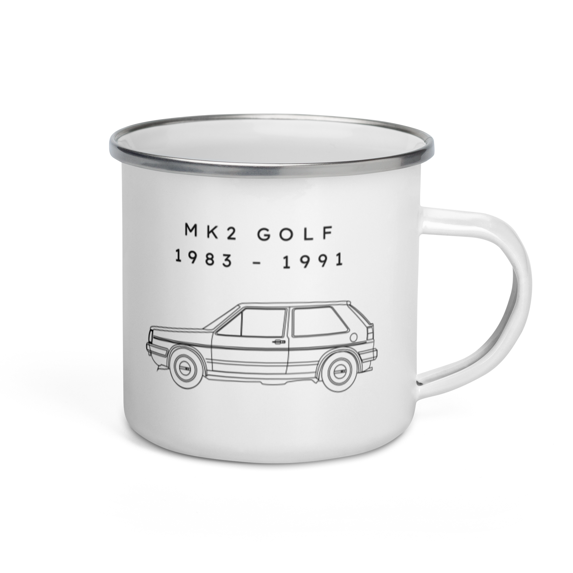 Golf MK2 Enamel Camping Mug Blueprint Fashion EU