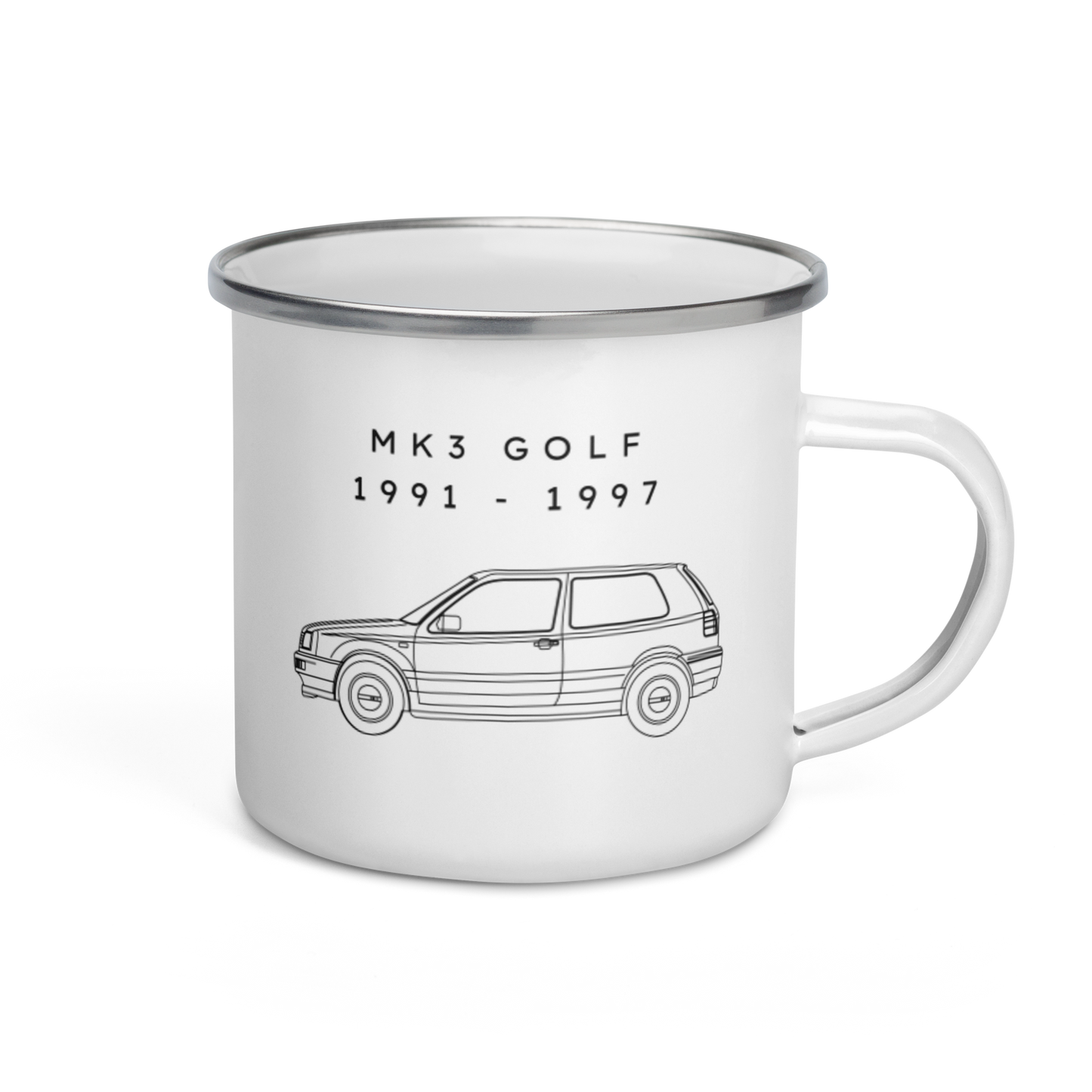 Golf Mk3 Enamel Camping Mug Blueprint Fashion EU