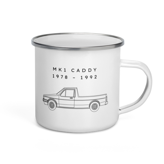 Caddy MK1 Enamel Camping Mug Blueprint Fashion EU