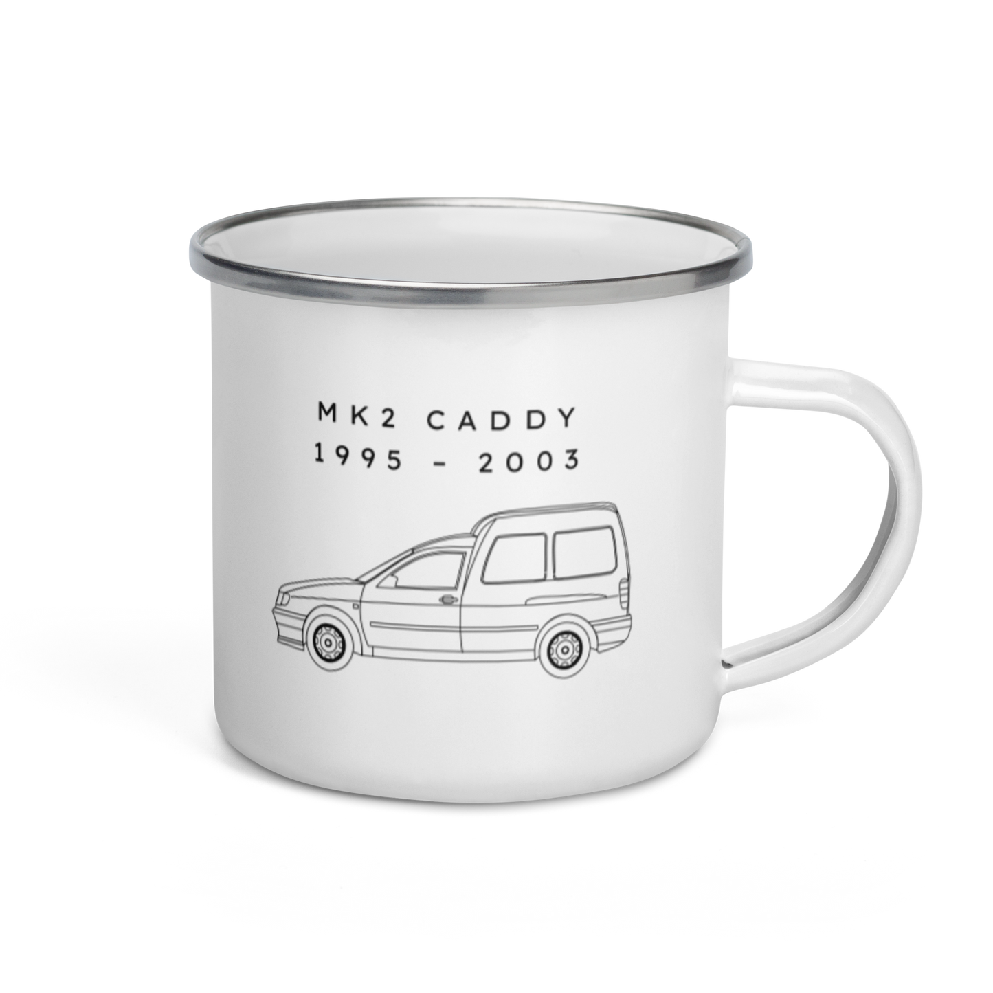 Caddy MK2 Enamel Camping Mug Blueprint Fashion EU