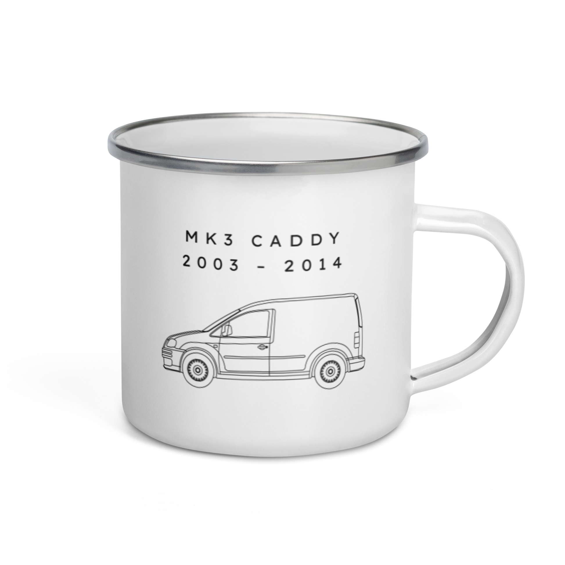 Caddy MK3 Enamel Camping Mug Blueprint Fashion EU