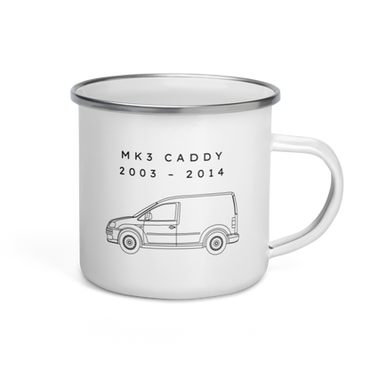 Caddy MK3 Enamel Camping Mug Blueprint Fashion EU