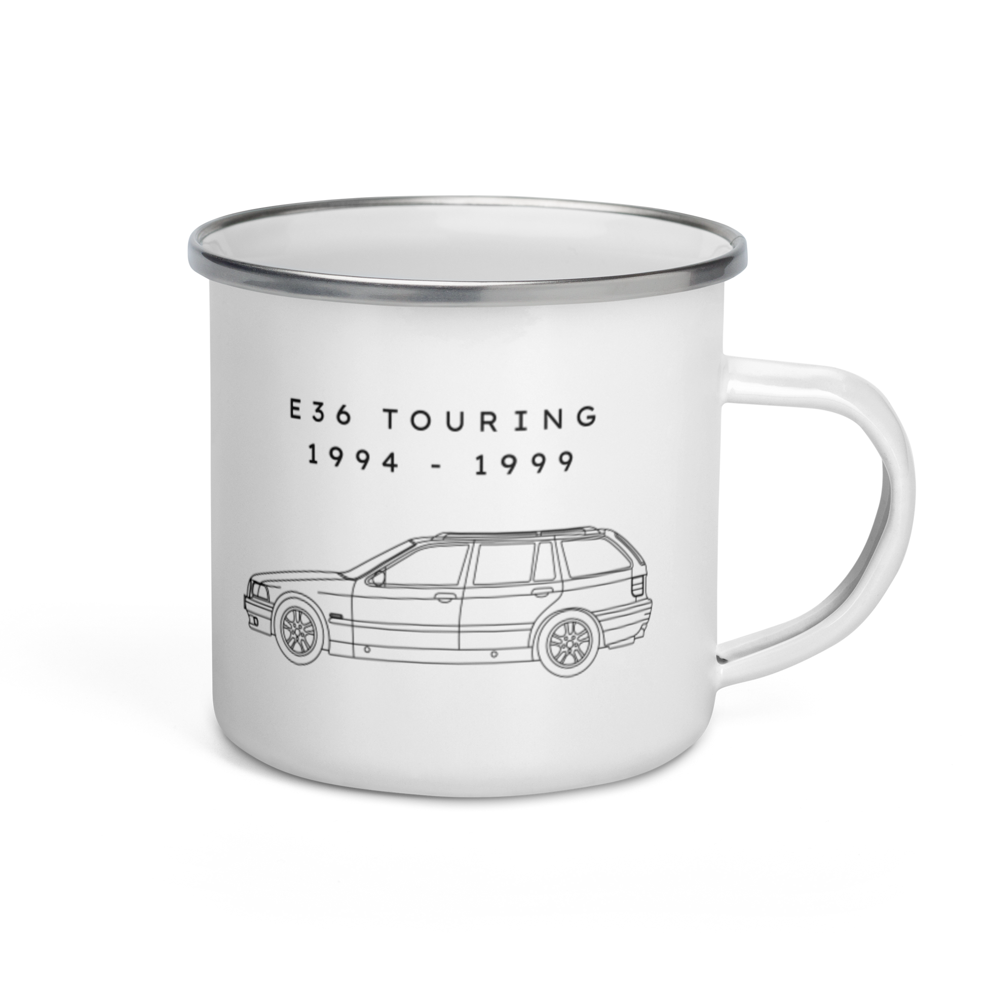 E36 Touring Enamel Camping Mug Blueprint Fashion EU