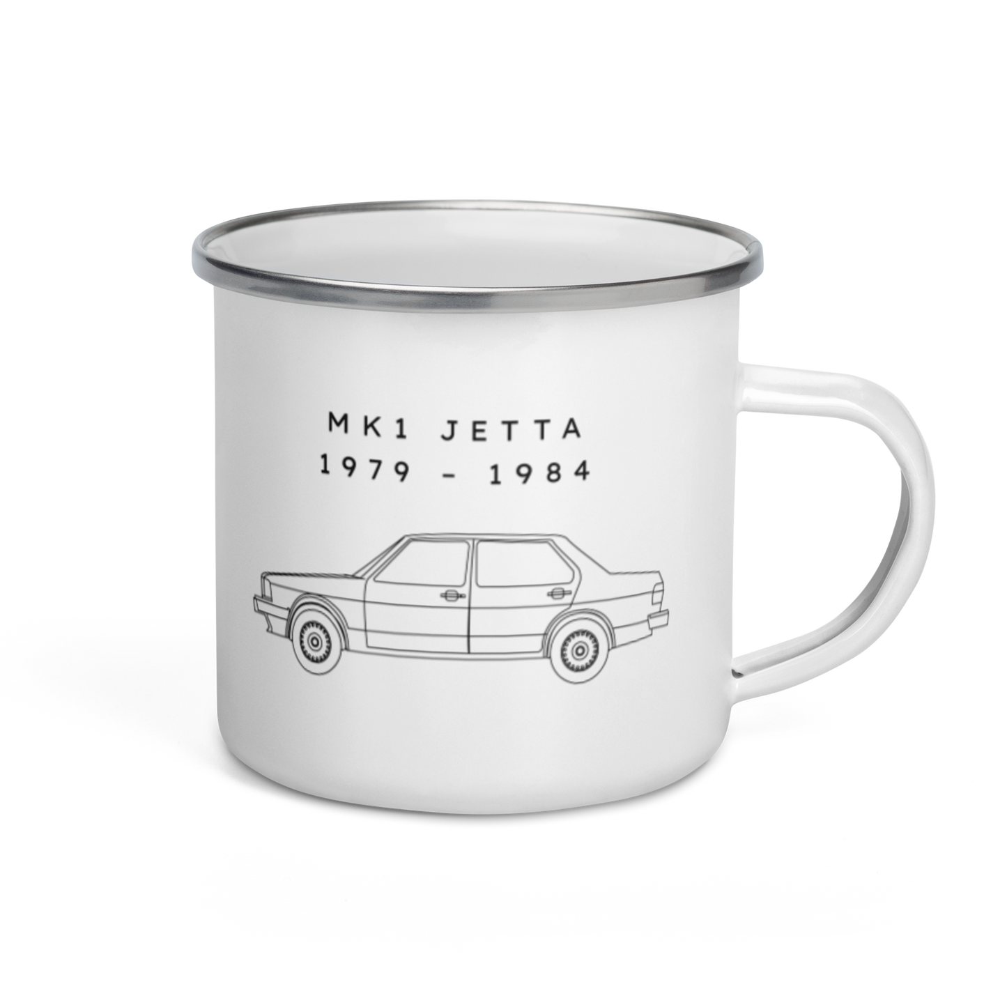 Jetta MK1 Camping Enamel Mug Blueprint Fashion EU