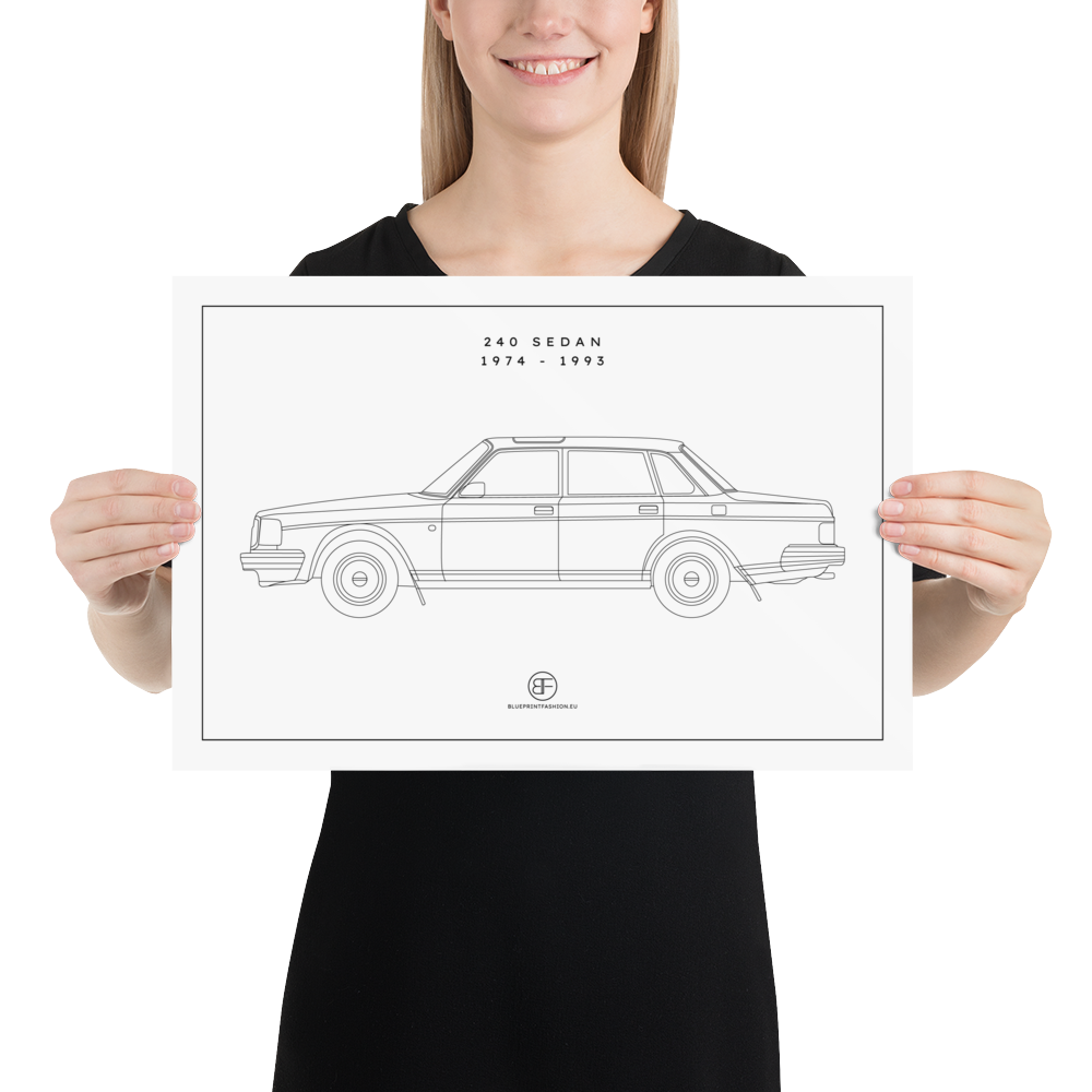 240 Sedan Sideview Poster Blueprint Fashion EU