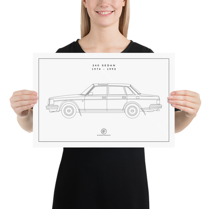 240 Sedan Sideview Poster Blueprint Fashion EU