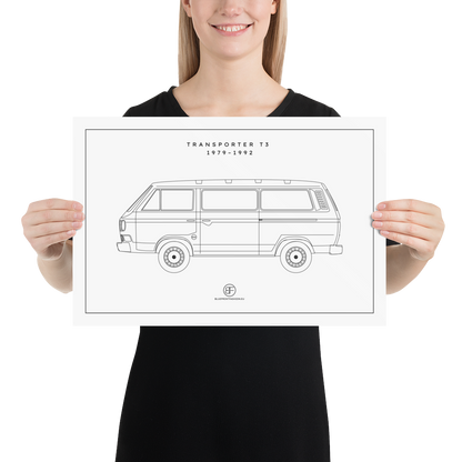 Transporter T3 Sideview Poster Blueprint Fashion EU