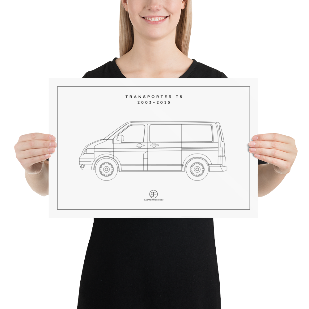 Transporter T5 Sideview Poster Blueprint Fashion EU