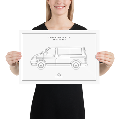 Transporter T5 Sideview Poster Blueprint Fashion EU