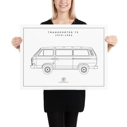 Transporter T3 Sideview Poster Blueprint Fashion EU