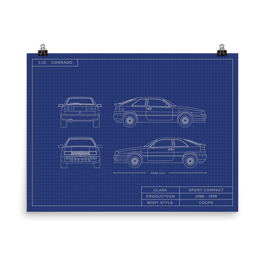 Corrado 1:15 Scale Blueprint Poster Without Frame Blueprint Fashion EU