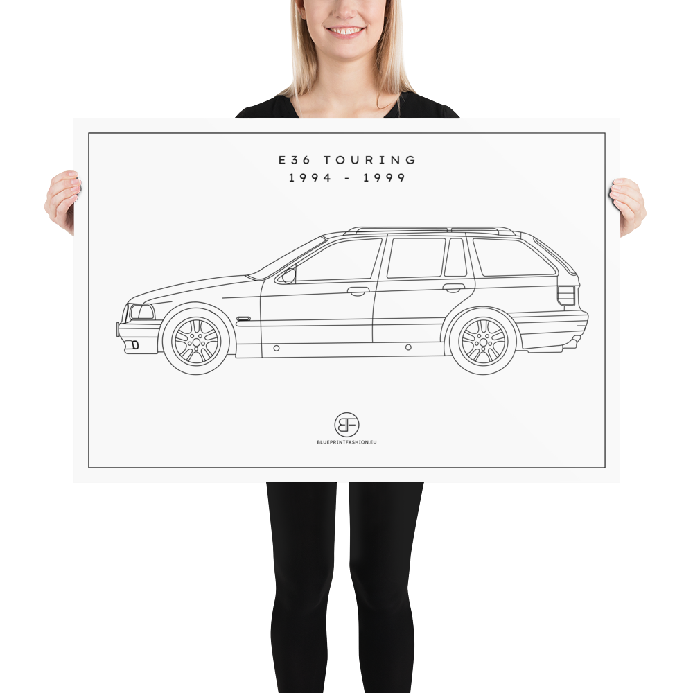 E36 Touring Sideview Poster Blueprint Fashion EU