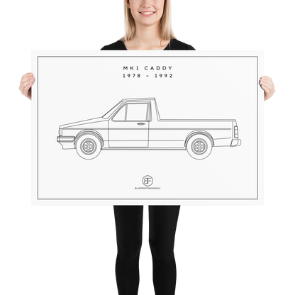 Caddy MK1 Sideview Poster Blueprint Fashion EU