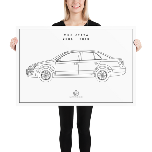 Jetta MK5 Sideview Poster Blueprint Fashion EU