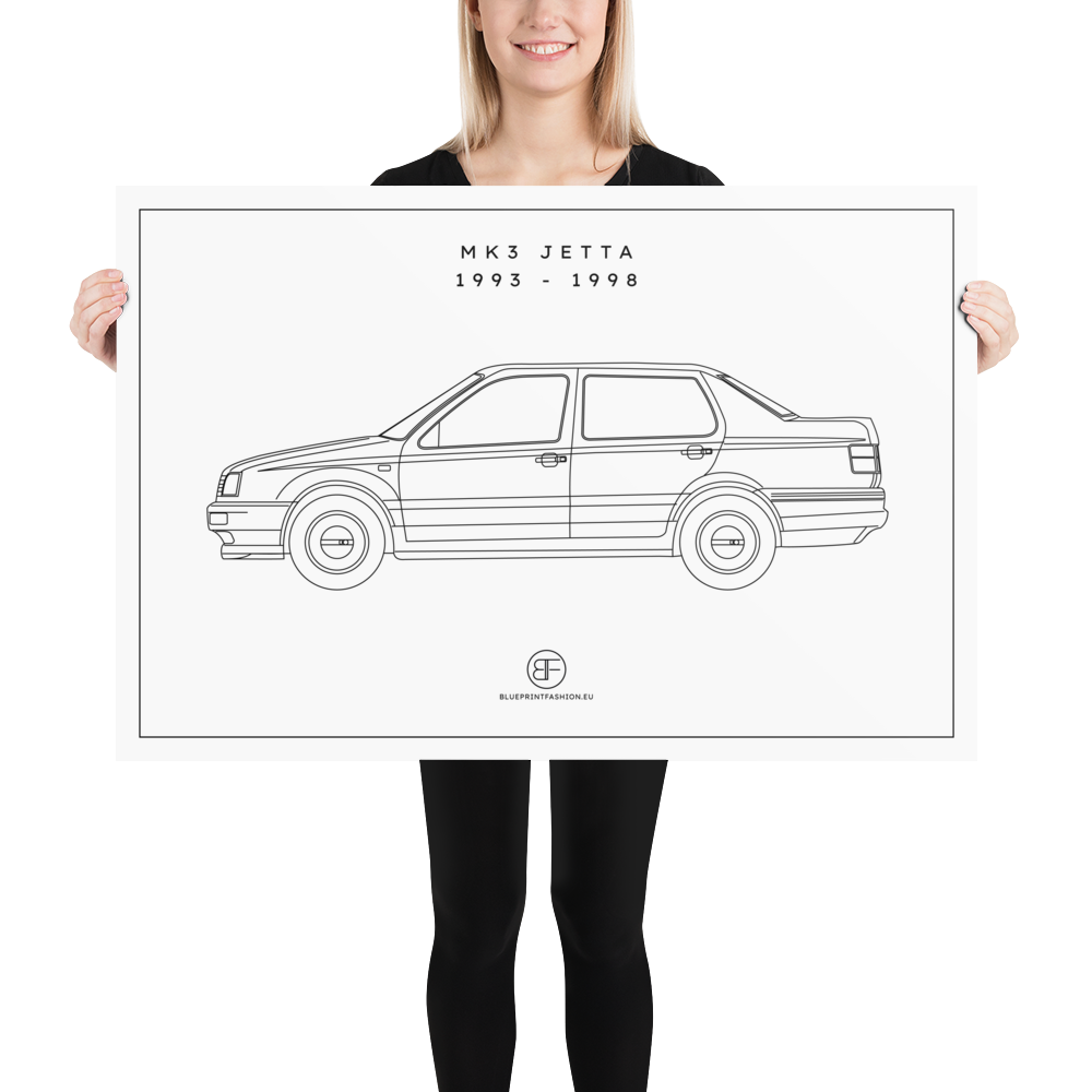 Jetta MK3 Sideview Poster Blueprint Fashion EU