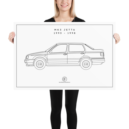 Jetta MK3 Sideview Poster Blueprint Fashion EU