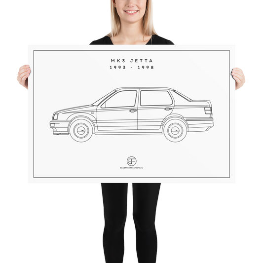 Jetta MK3 Sideview Poster Blueprint Fashion EU