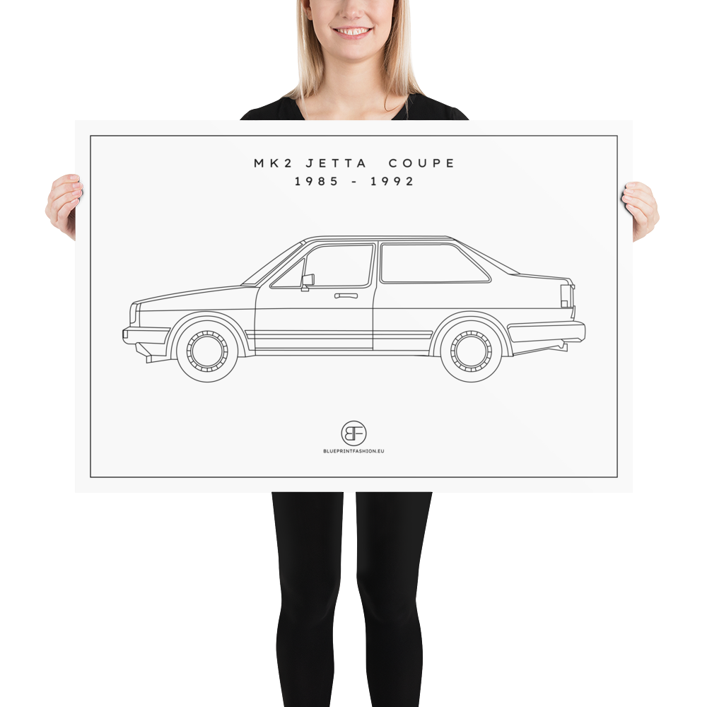 Jetta MK2 Coupe Sideview Poster Blueprint Fashion EU