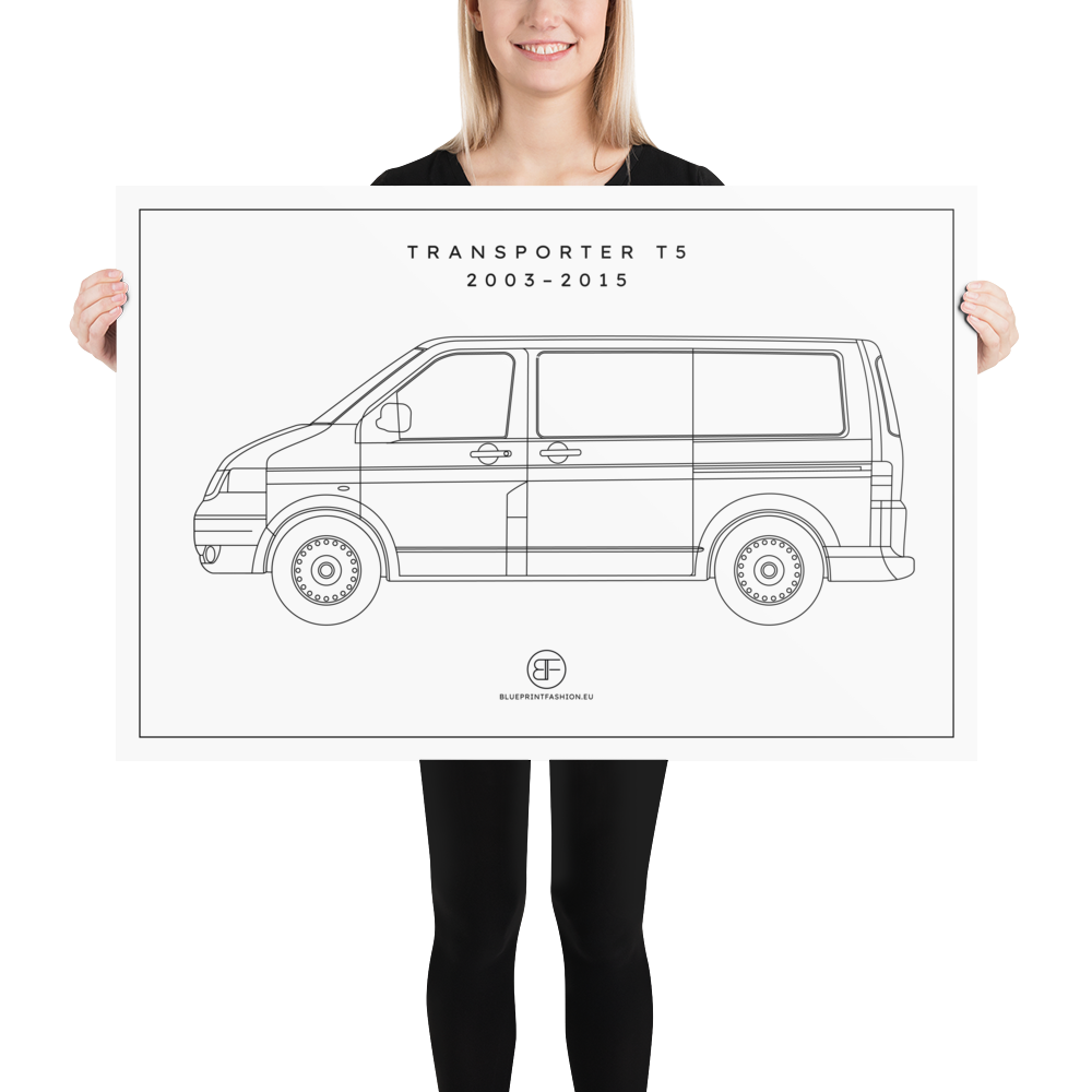 Transporter T5 Sideview Poster Blueprint Fashion EU