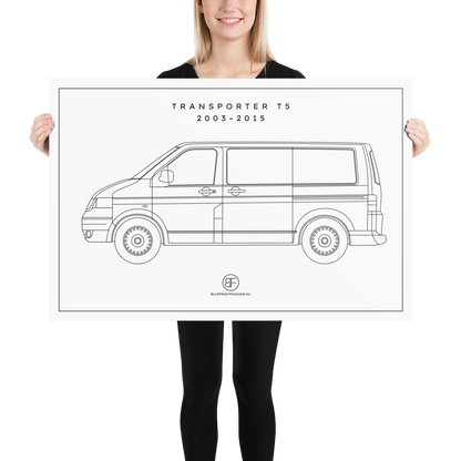 Transporter T5 Sideview Poster Blueprint Fashion EU