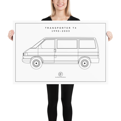 Transporter T4 Sideview Poster Blueprint Fashion EU