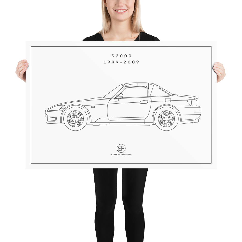 S2000 Sideview Poster Blueprint Fashion EU