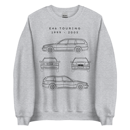 E46 Touring Blueprint Unisex Sweatshirt Blueprint Fashion EU