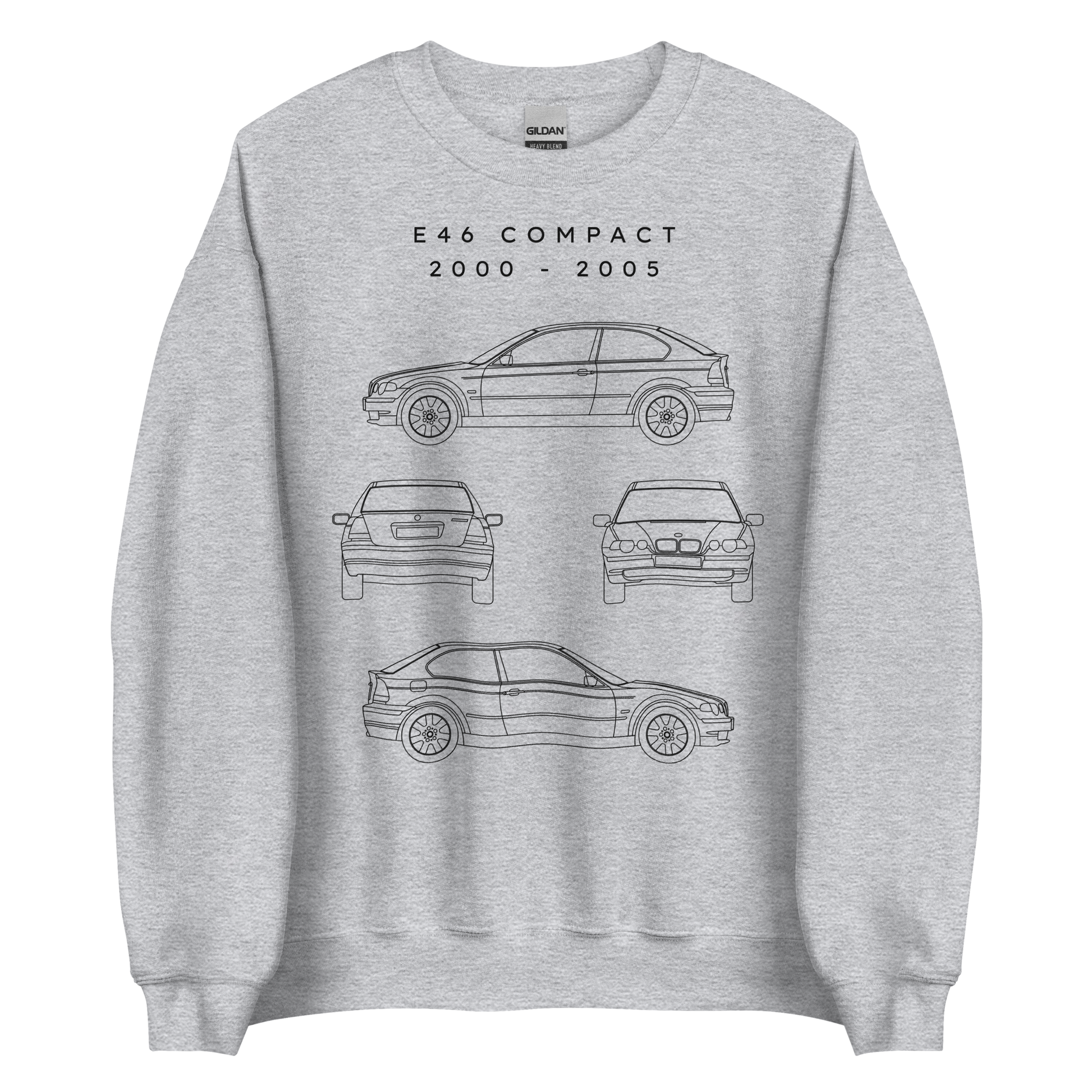 E46 Compact Blueprint Unisex Sweatshirt Blueprint Fashion EU