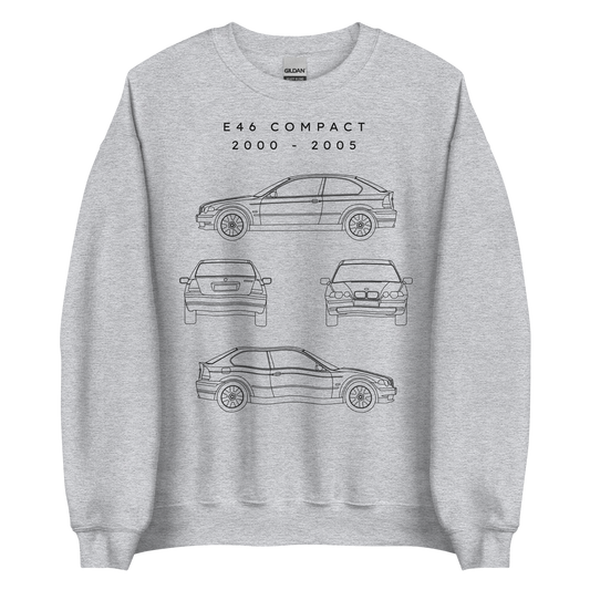 E46 Compact Blueprint Unisex Sweatshirt Blueprint Fashion EU