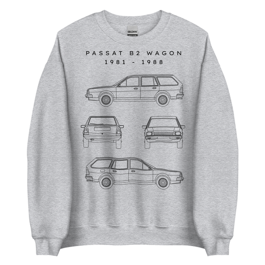 Passat B2 Wagon Unisex Sweatshirt Blueprint Fashion EU