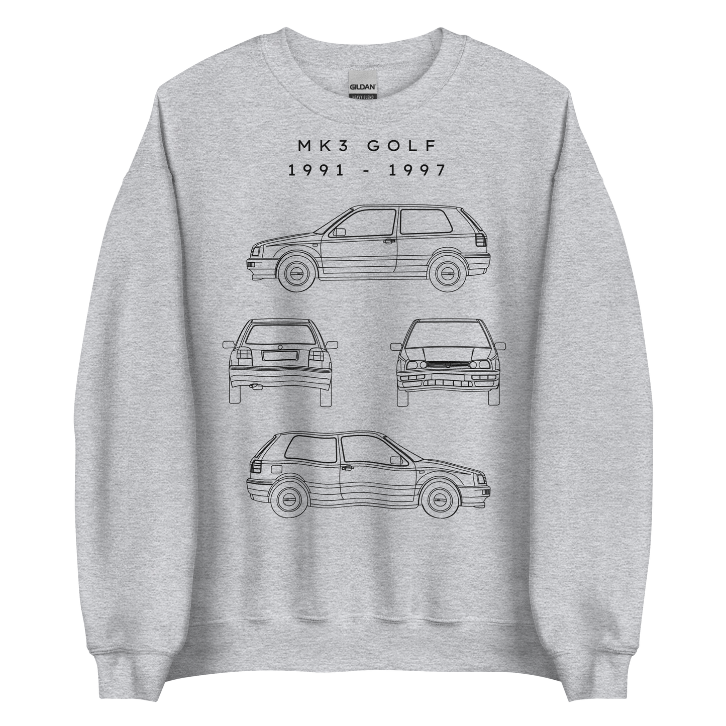 Golf MK3 Blueprint Unisex Sweatshirt Blueprint Fashion EU