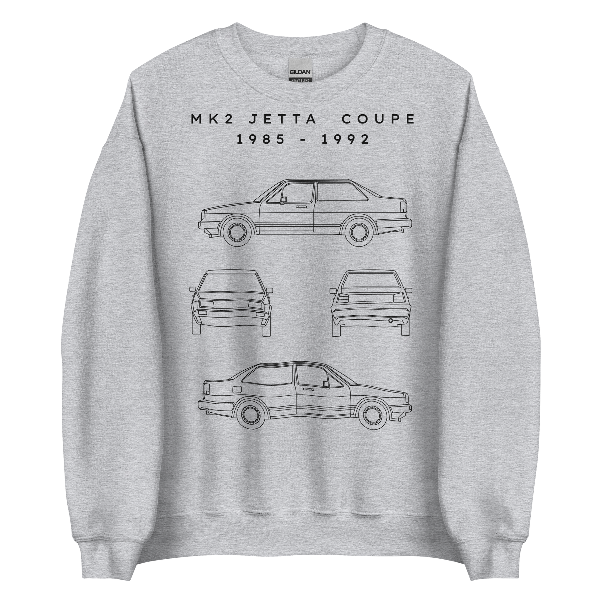 MK2 Jetta Coupe Blueprint Unisex Sweatshirt Blueprint Fashion EU