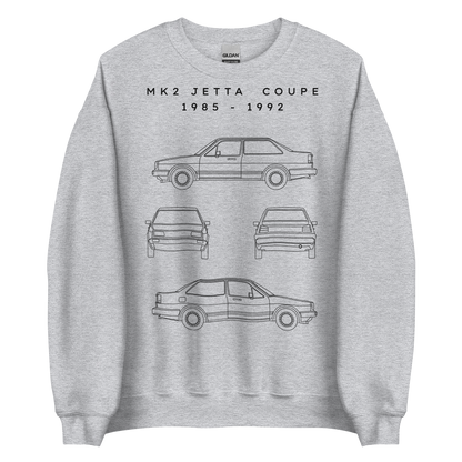 MK2 Jetta Coupe Blueprint Unisex Sweatshirt Blueprint Fashion EU