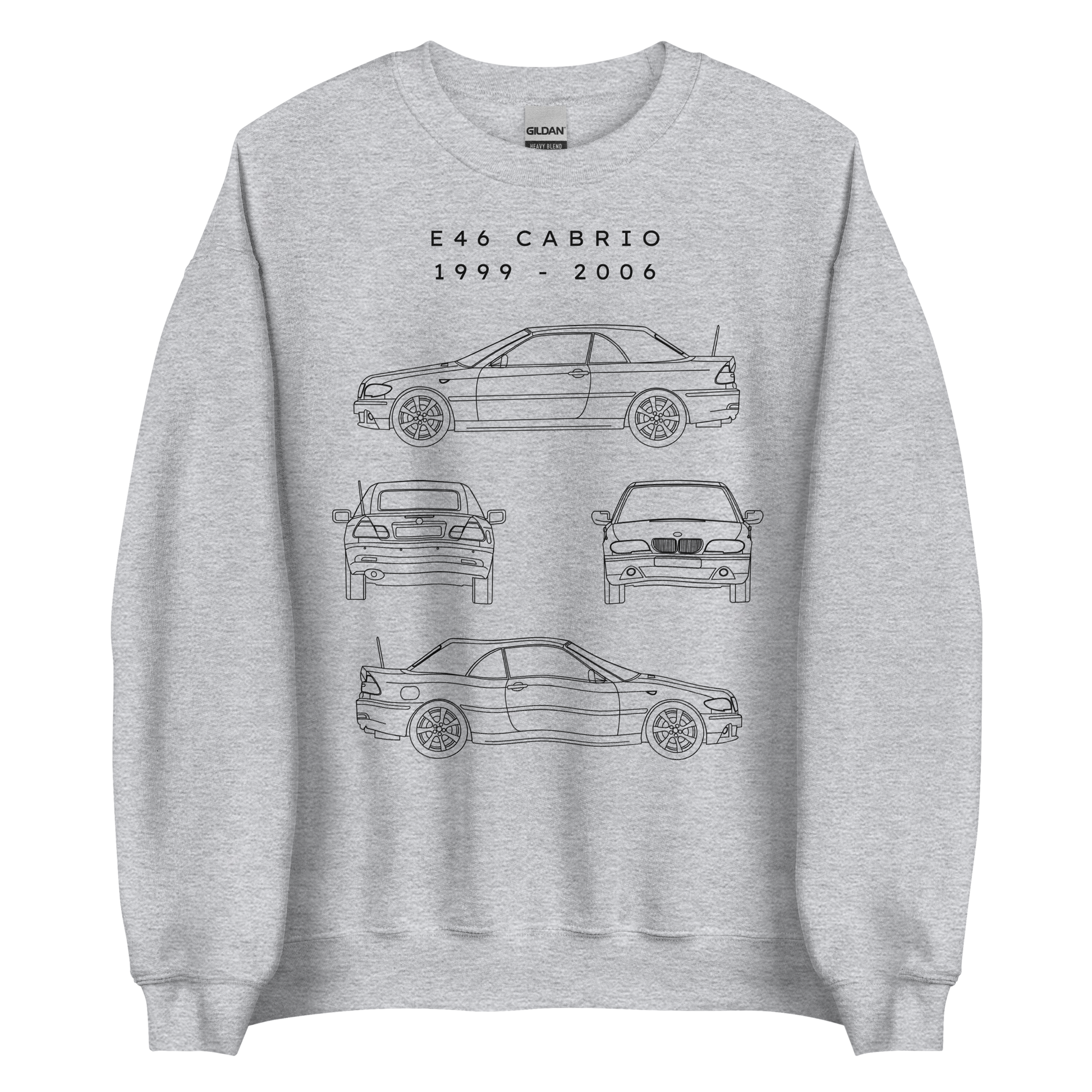 E46 Cabrio Blueprint Unisex Sweatshirt Blueprint Fashion EU