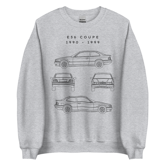 E36 Coupe Blueprint Unisex Sweatshirt Blueprint Fashion EU