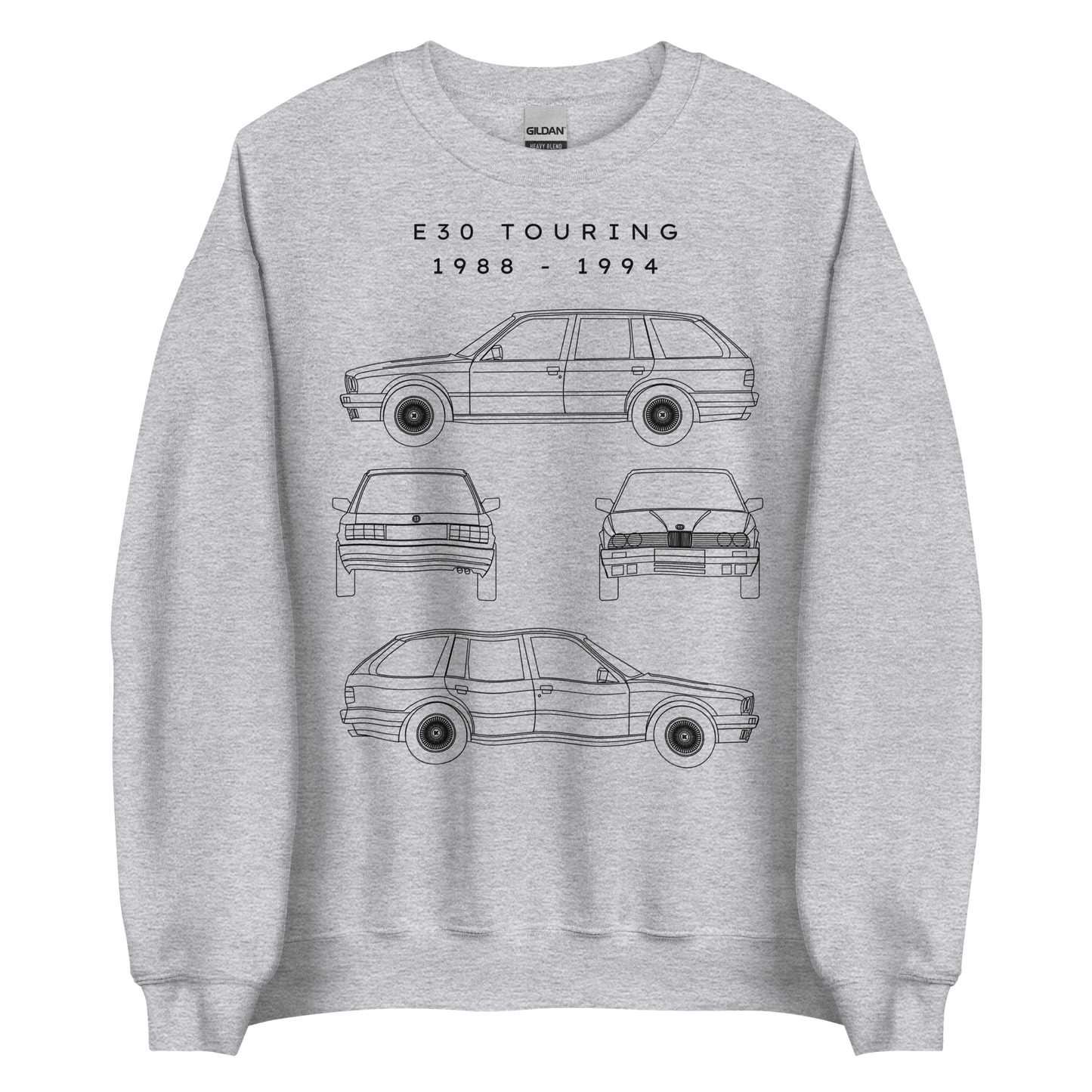 E30 Touring Blueprint Unisex Sweatshirt Blueprint Fashion EU