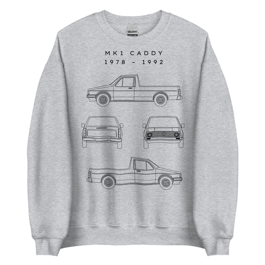 Caddy MK1 Blueprint Unisex Sweatshirt Blueprint Fashion EU