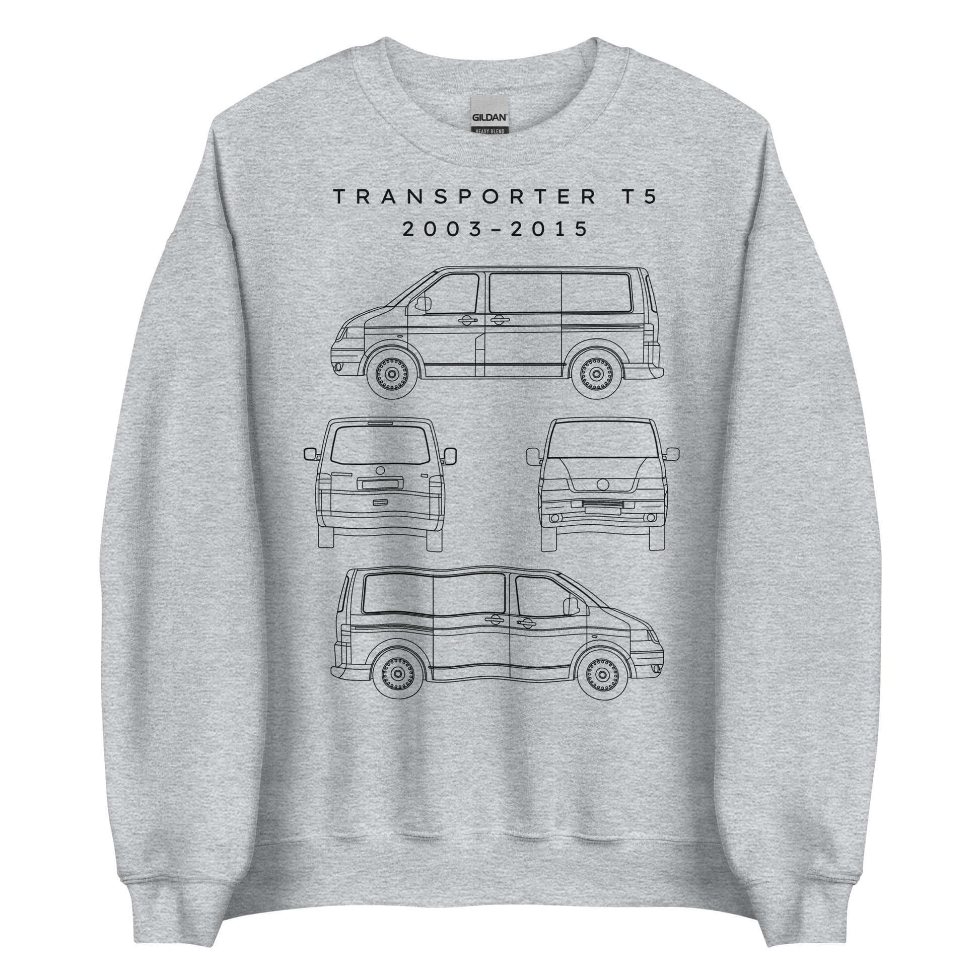 Transporter T5 Blueprint Unisex Sweatshirt Blueprint Fashion EU