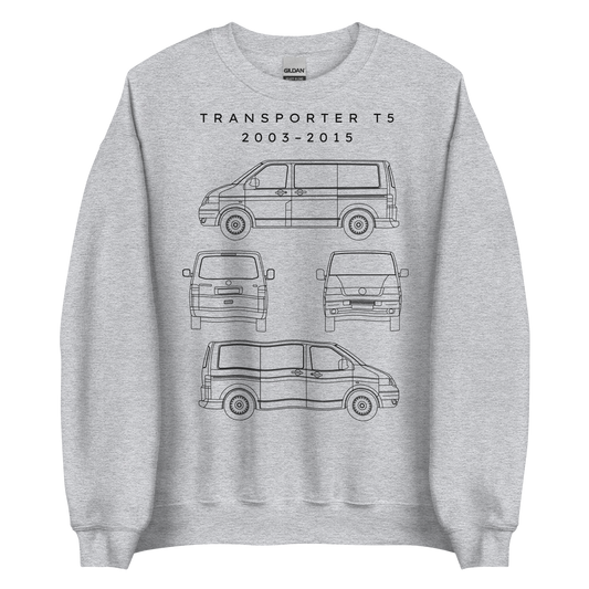 Transporter T5 Blueprint Unisex Sweatshirt Blueprint Fashion EU