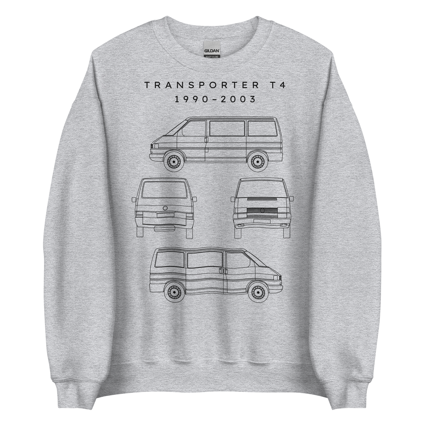 Transporter T4 Blueprint Unisex Sweatshirt Blueprint Fashion EU