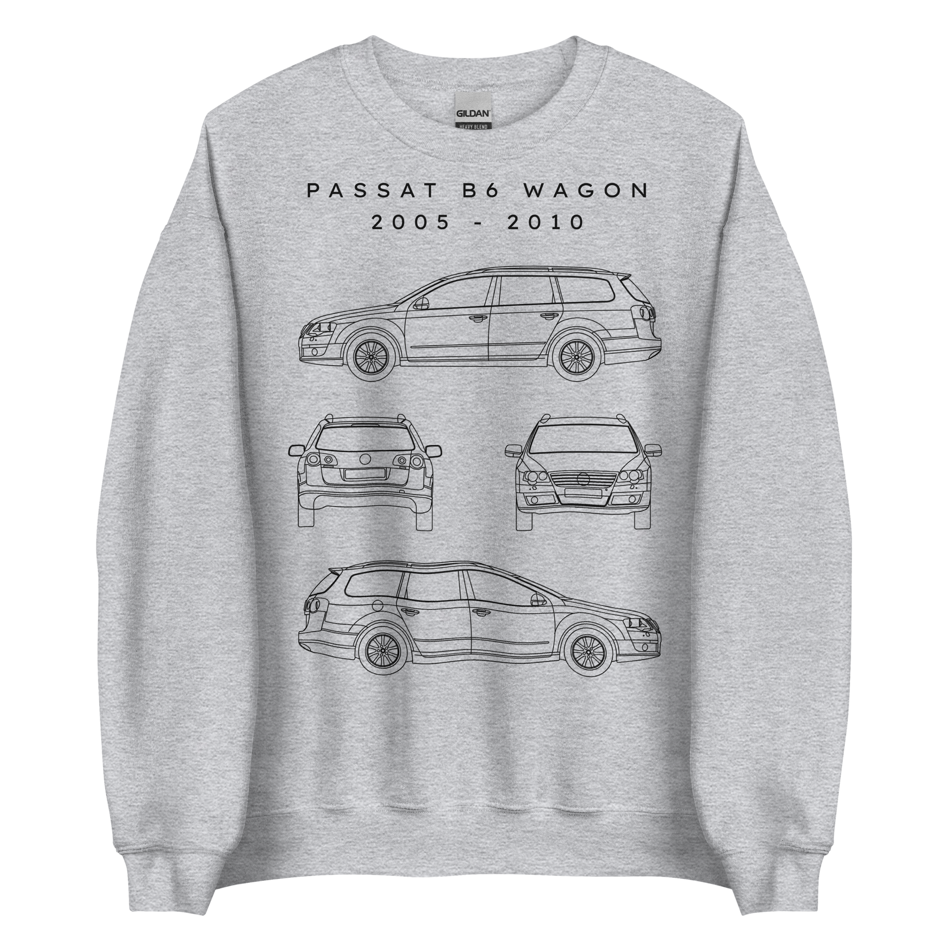 Passat B6 Wagon Blueprint Unisex Sweatshirt Blueprint Fashion EU