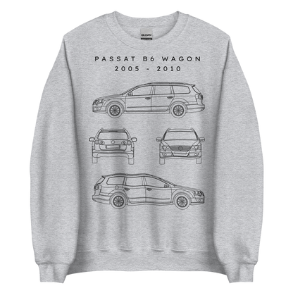 Passat B6 Wagon Blueprint Unisex Sweatshirt Blueprint Fashion EU