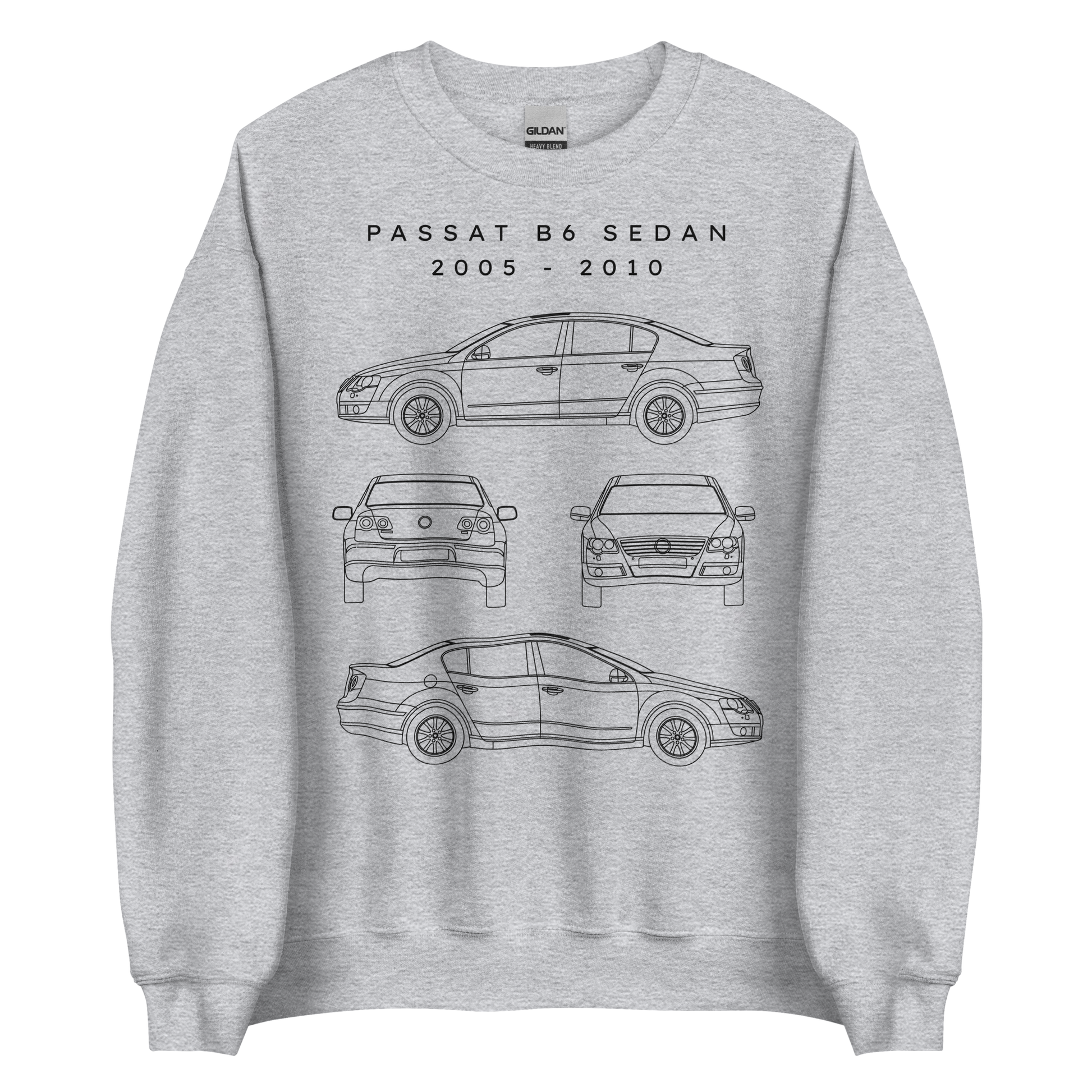 Passat B6 Sedan Blueprint Unisex Sweatshirt Blueprint Fashion EU