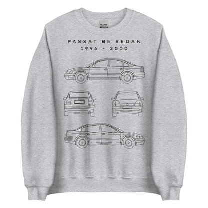 Passat B5 Sedan Blueprint Unisex Sweatshirt Blueprint Fashion EU