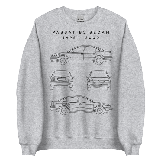 Passat B5 Sedan Blueprint Unisex Sweatshirt Blueprint Fashion EU