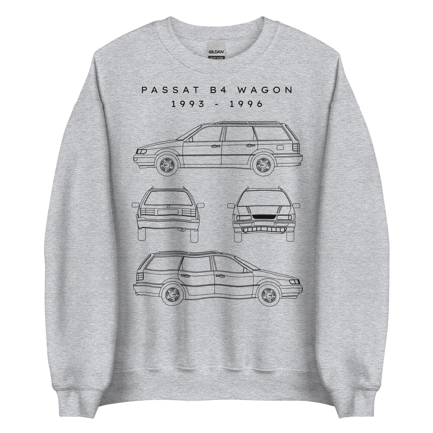 Passat B4 Wagon Blueprint Unisex Sweatshirt Blueprint Fashion EU