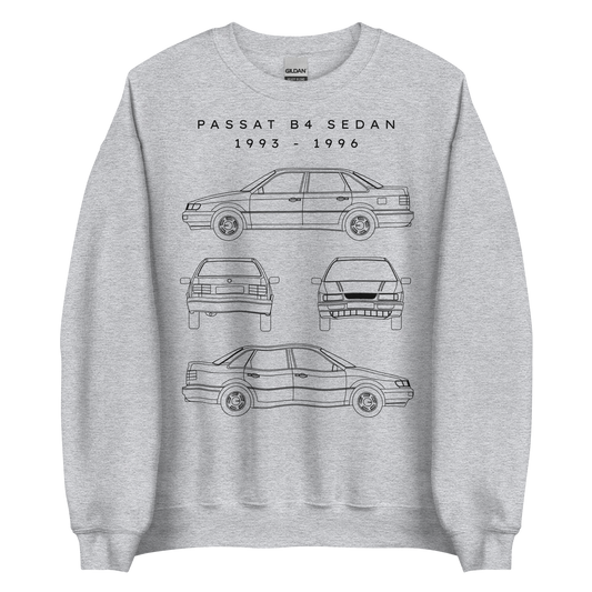 Passat B4 Sedan Blueprint Unisex Sweatshirt Blueprint Fashion EU